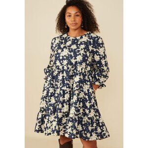 Hayden Navy and White Floral Dress